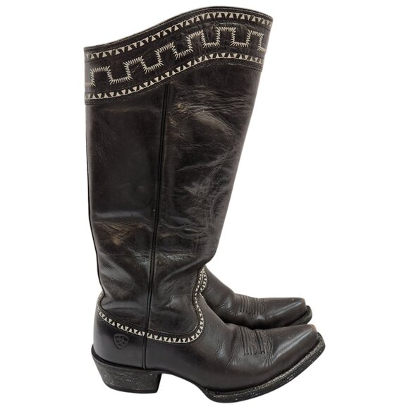 Ariat Womens Black Leather Western Knee High Boots #10011938 Size 6.5 - Picture 4 of 14
